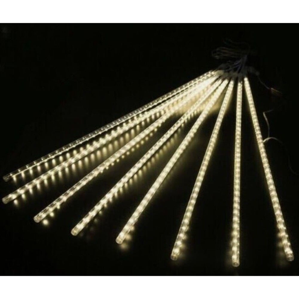 Meteor Shower LED Lights 6 Strand Cool White Dream Drop Falling Tube Set of 4